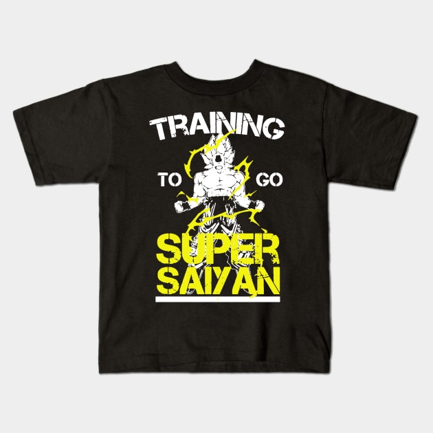 Training To Go Super Saiyan Kids T-Shirt by DesignShirt